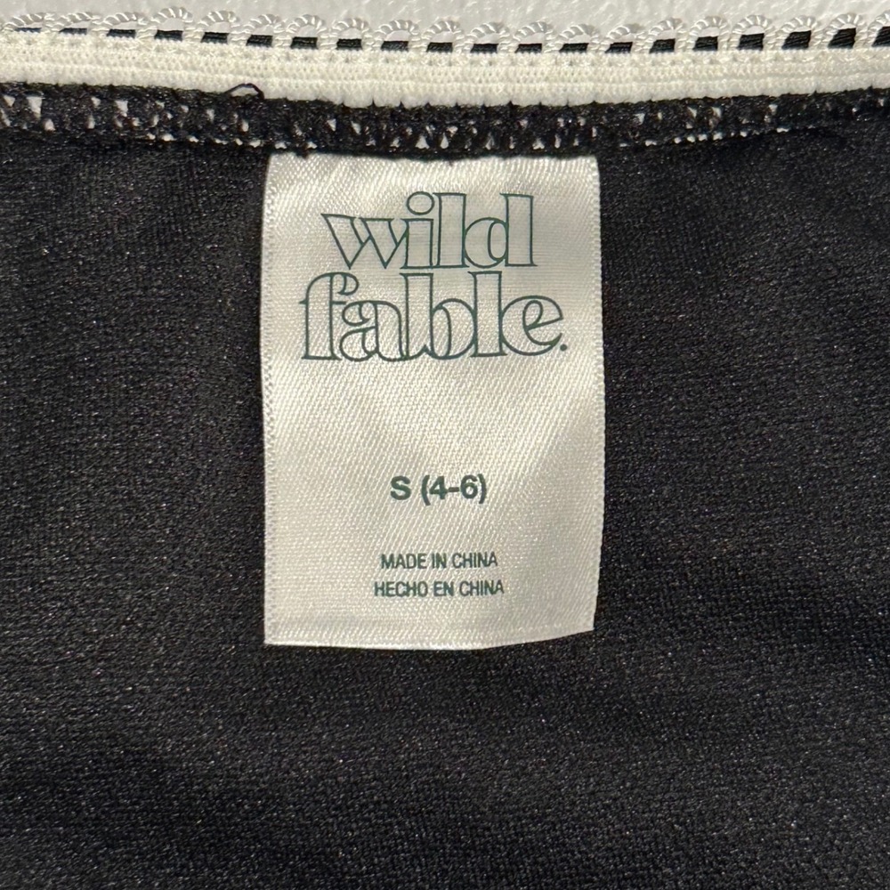 Wild Fable Black Side Tie Bikini Bottom Extra Cheeky High Leg Small NEW - Picture 6 of 11